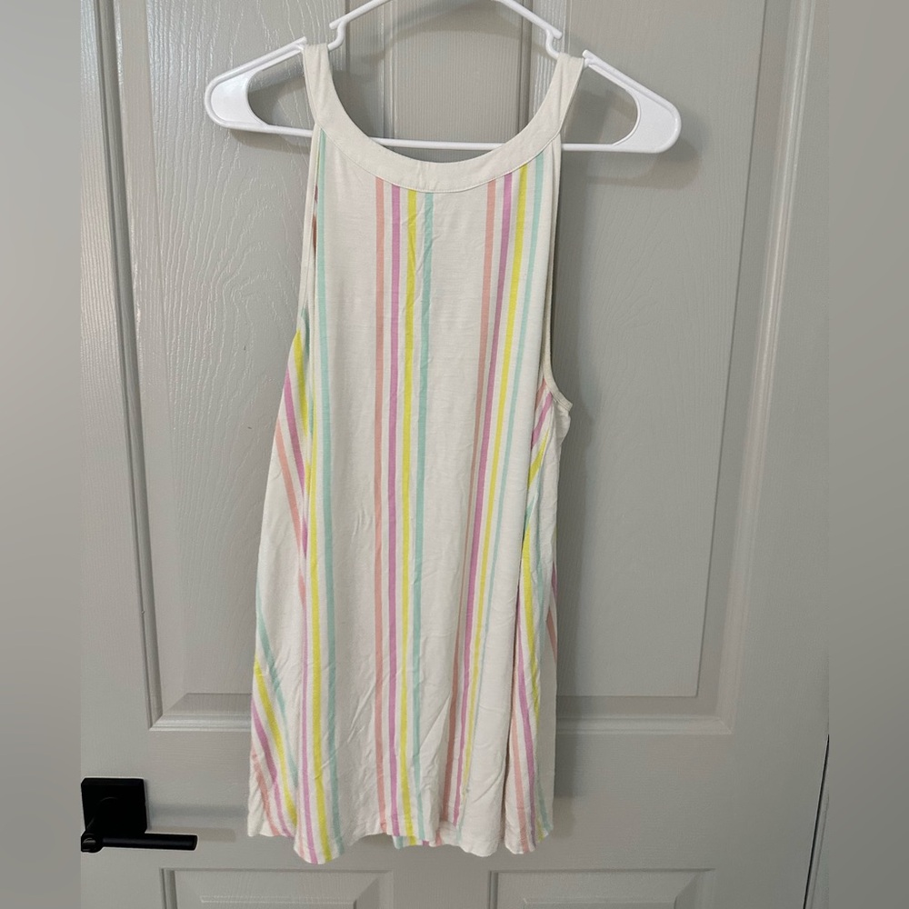 Torrid Striped Round Neck Tank Top